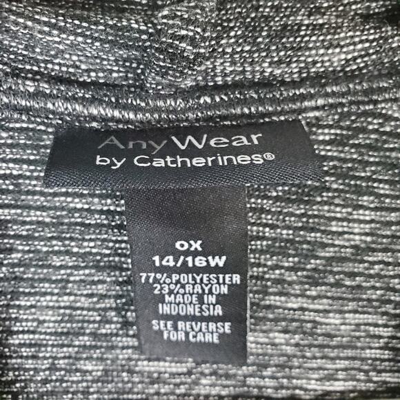 AnyWear by Catherines Gray Open Front Cardigan Size 0X 14 16W - Picture 3 of 5